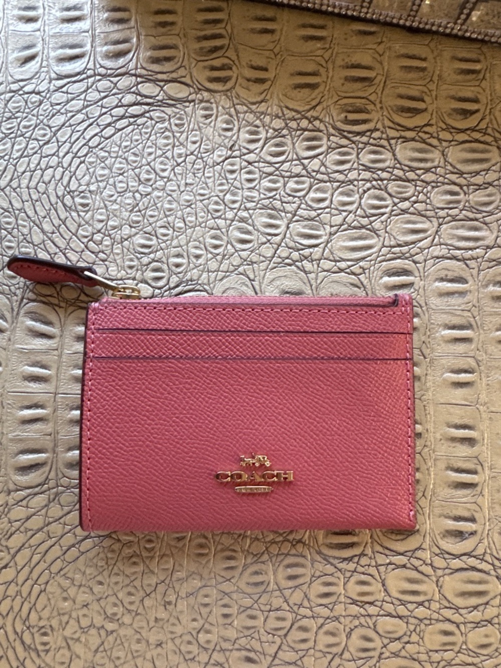 Coach pink id Cardholder Wallet  Leather